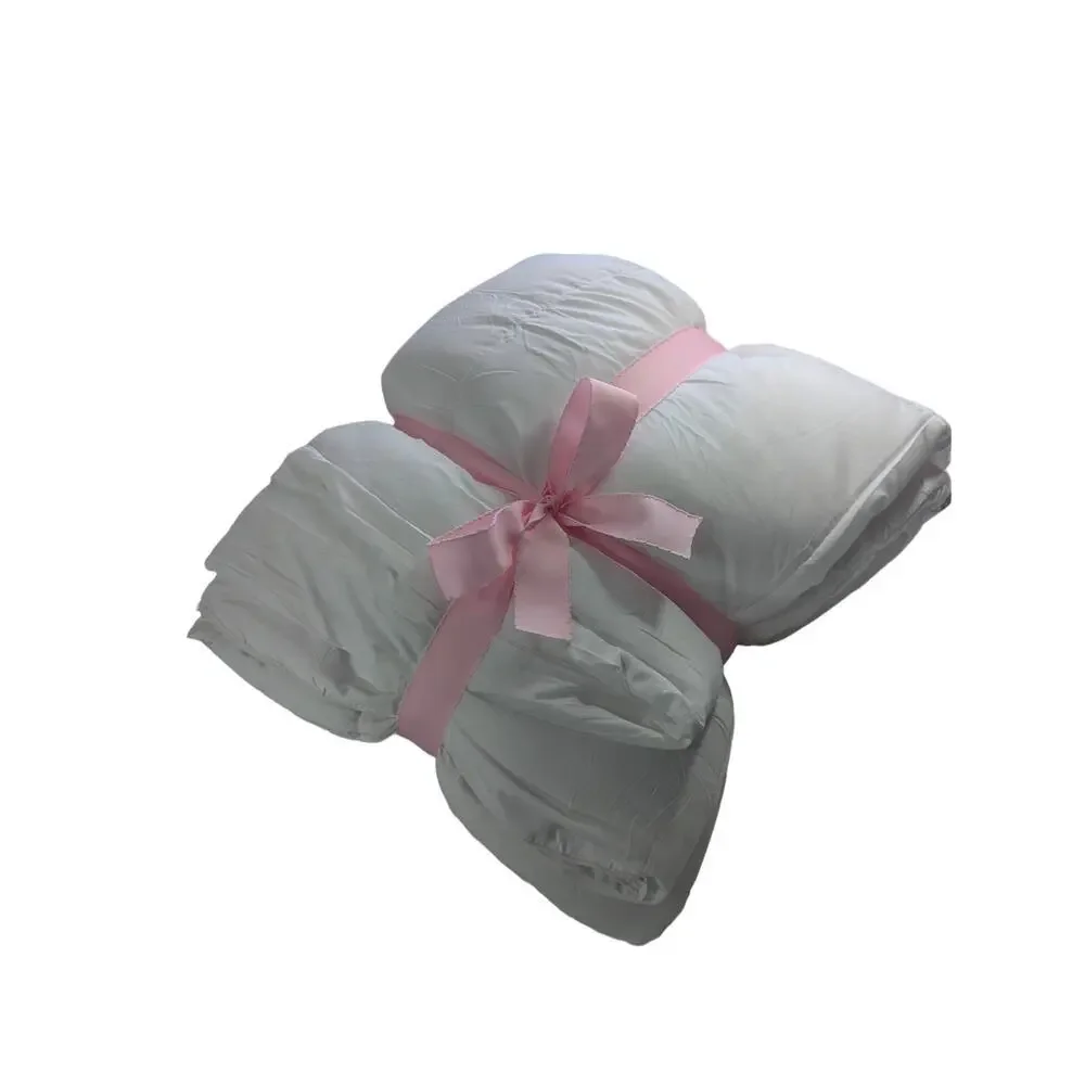 UTOPIA! PURE WHITE, BOXED EDGE, QUILTED DOWN ALTERNATIVE COMFORTER! SZ FULL